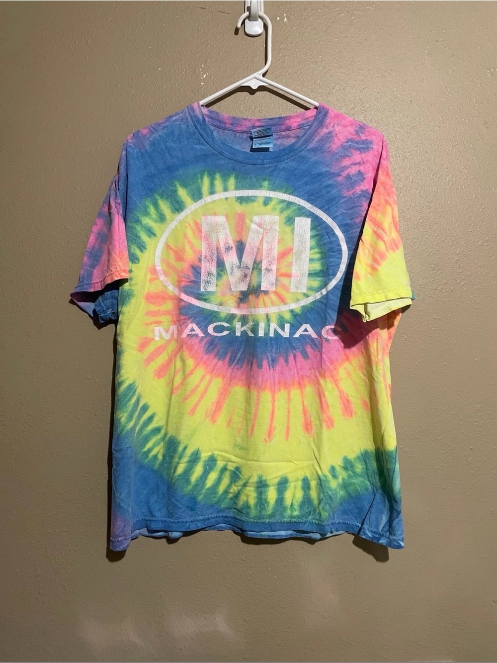Gildan Tie-Dye Short Sleeve Tee - Blue, Yellow, Pink, Green